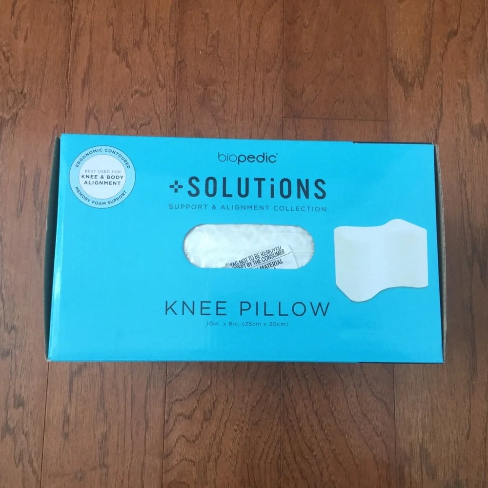 NIB Solutions Biopedic Ergonomic Knee Pillow Memory Foam White Posture Comfort
